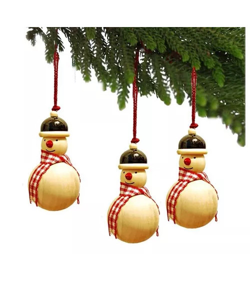 Très belles décorations de Noël en bois laqué par des artisans indiens