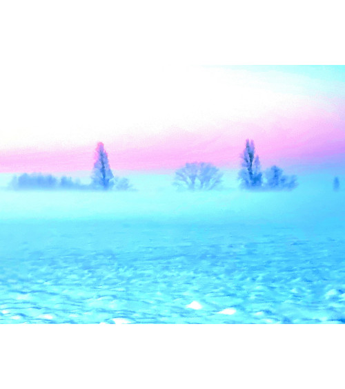 Cold Bizay, photographie surréaliste d'un paysage neigeux et glacial.