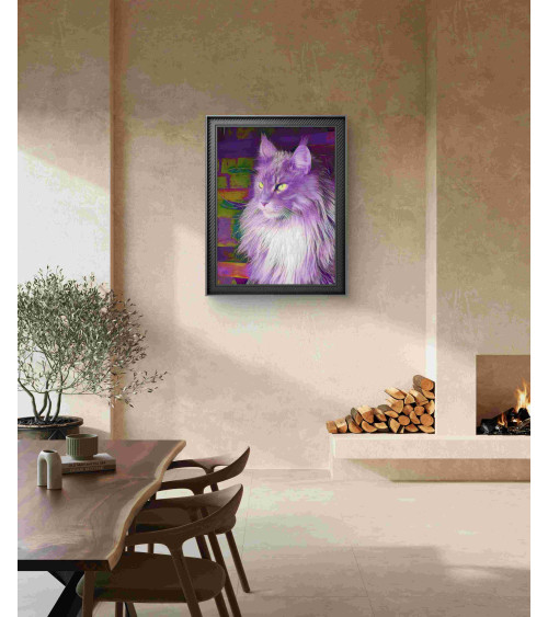 Photographie Chat Violet en Digigraphie | Lev Arts Contemporains