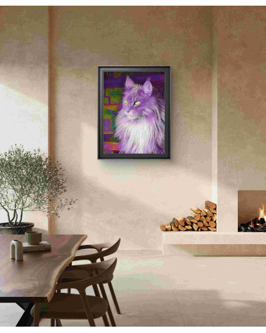 Photographie Chat Violet en Digigraphie | Lev Arts Contemporains