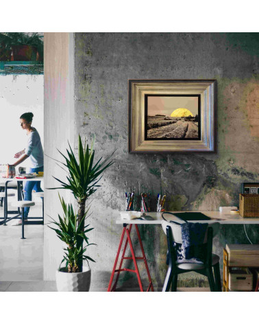 Photo surréaliste de la route de Champigny à Parnay orné du soleil or