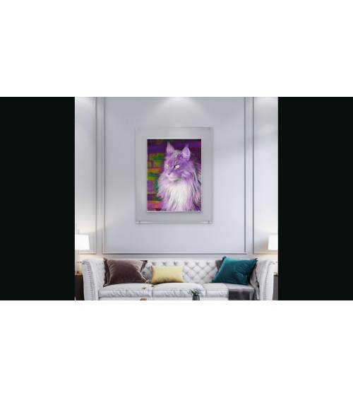 Photographie Chat Violet en Digigraphie | Lev Arts Contemporains