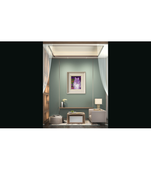 Photographie Chat Violet en Digigraphie | Lev Arts Contemporains