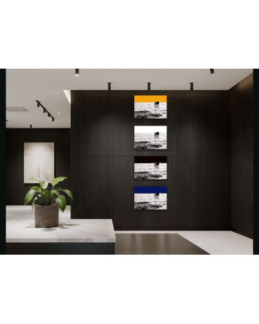 Photographie surréaliste d'une pêcherie traditionnelle du Pays de Retz