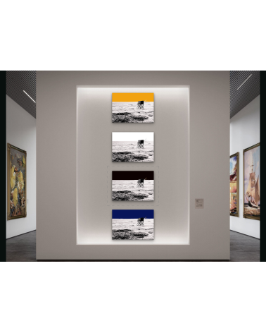 Photographie surréaliste d'une pêcherie traditionnelle du Pays de Retz