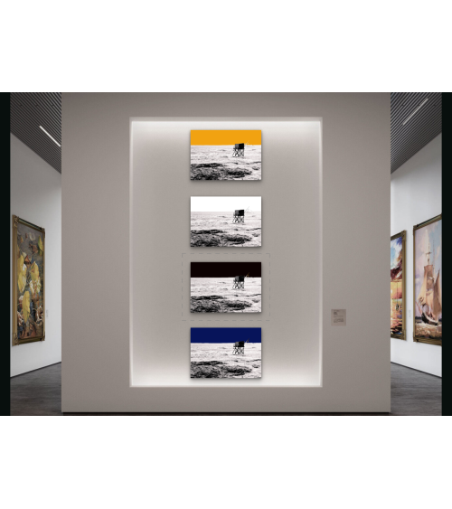 Photographie surréaliste d'une pêcherie traditionnelle du Pays de Retz