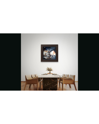 "L'Ennui" — Huile sur toile 60×60 cm de l'artiste belge Claire Laloux.