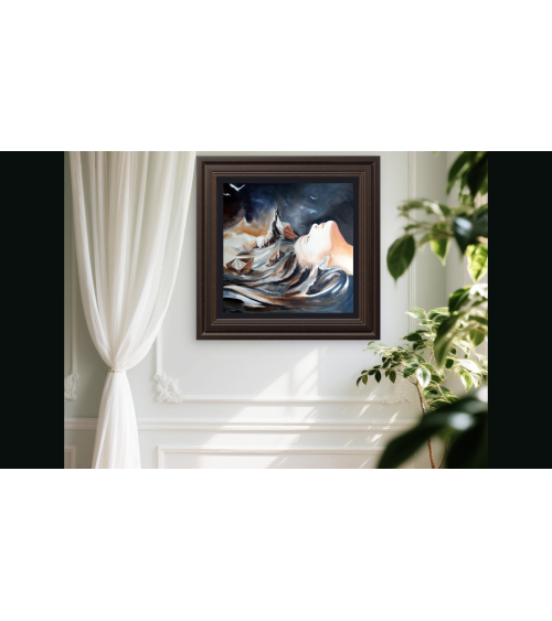 "L'Ennui" — Huile sur toile 60×60 cm de l'artiste belge Claire Laloux.