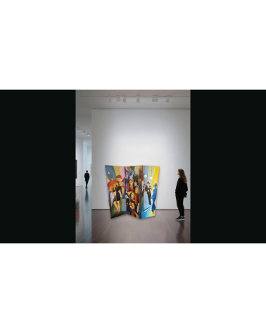 Paravent peint Art Déco 150×150 cm — Claire Laloux | LEV Arts Contempo