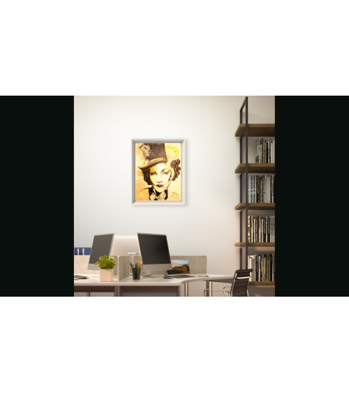 Tableau huile "Mamarlene" hommage Marlene Dietrich — Claire Laloux