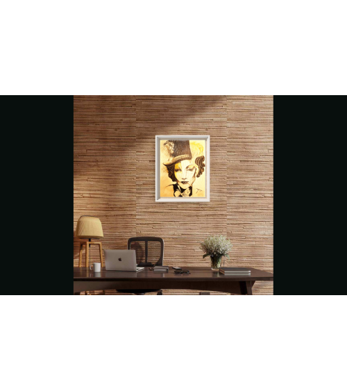 Tableau huile "Mamarlene" hommage Marlene Dietrich — Claire Laloux