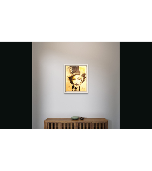 Tableau huile "Mamarlene" hommage Marlene Dietrich — Claire Laloux