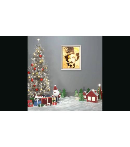 Tableau huile "Mamarlene" hommage Marlene Dietrich — Claire Laloux