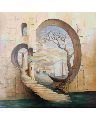 Tableau huile "Le Gardien du Phare" — Claire Laloux | Madeleine Home D