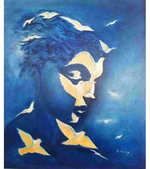 Tableau huile "Envolée des Songes" — Claire Laloux | Madeleine Home De