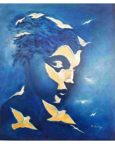 Tableau huile "Envolée des Songes" — Claire Laloux | Madeleine Home De