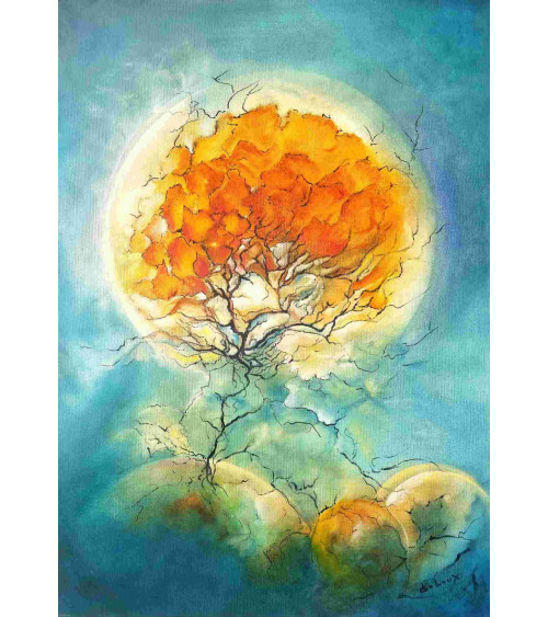 Tableau huile "Connexion Planétaire" — Claire Laloux | Madeleine Home