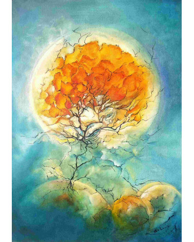 Tableau huile "Connexion Planétaire" — Claire Laloux | Madeleine Home