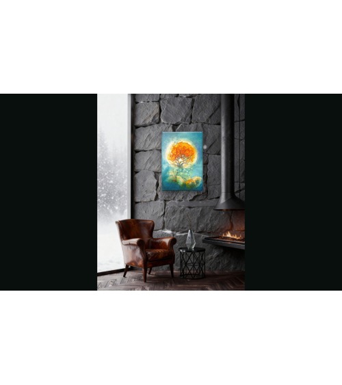 Tableau huile "Connexion Planétaire" — Claire Laloux | Madeleine Home