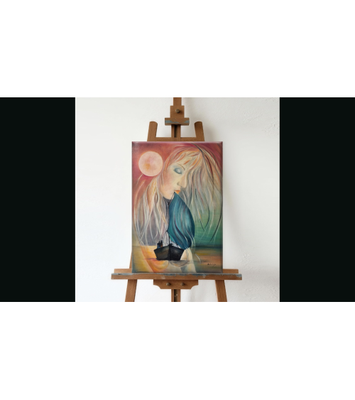 Tableau huile "L'Espace d'un Retour" — Claire Laloux | Madeleine Home