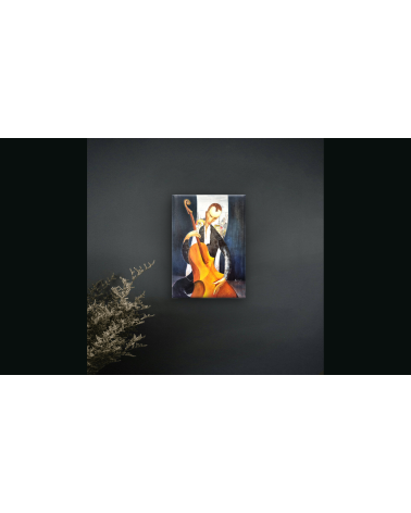 Tableau huile "Le Musicien de Paris" — Claire Laloux | Madeleine Home