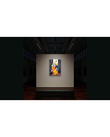 Tableau huile "Le Musicien de Paris" — Claire Laloux | Madeleine Home