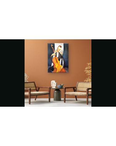 Tableau huile "Le Musicien de Paris" — Claire Laloux | Madeleine Home