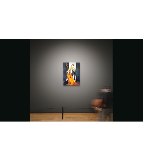 Tableau huile "Le Musicien de Paris" — Claire Laloux | Madeleine Home