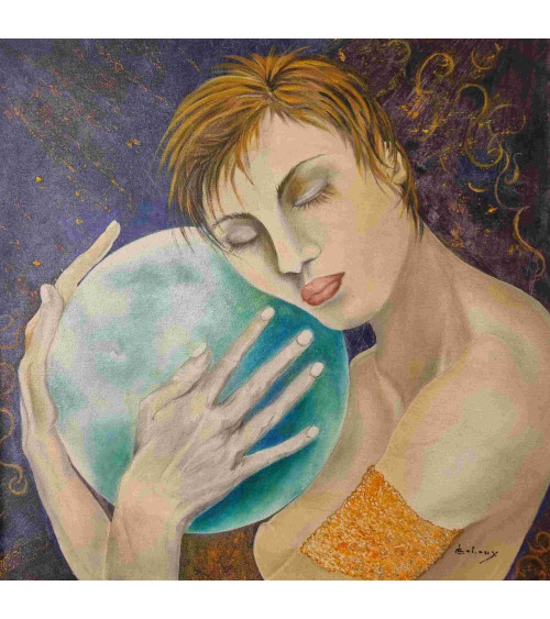 Tableau huile "Vibration Lunaire" — Claire Laloux | Madeleine Home Des