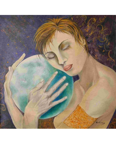 Tableau huile "Vibration Lunaire" — Claire Laloux | Madeleine Home Des