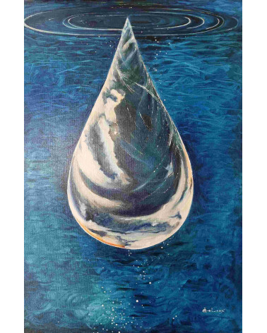 Tableau huile "La Goutte" — Claire Laloux | Madeleine Home Design