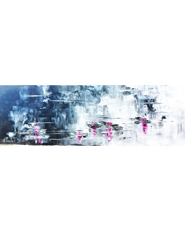 Tableau « NYMPHEAS DE GIVERNY EN NOIR ET BLANC » Nathalie Soulet