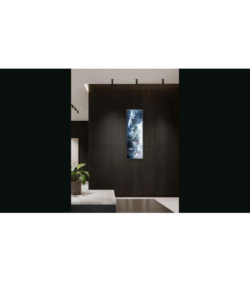 Tableau « Nymphéas Noir et Blanc » 60×20 cm Nathalie Soulet | LEV Arts