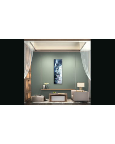 Tableau « Nymphéas Noir et Blanc » 60×20 cm Nathalie Soulet | LEV Arts