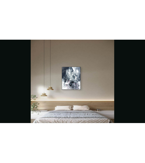 Tableau « Nymphéas Noirs » 61×50 cm Nathalie Soulet Acrylique | LEV