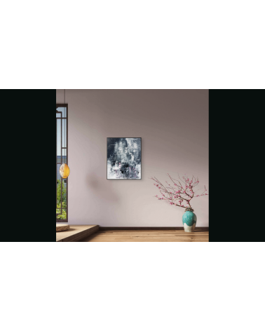 Tableau « Nymphéas Noirs » 61×50 cm Nathalie Soulet Acrylique | LEV