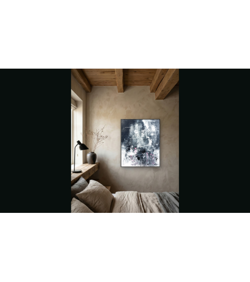 Tableau « Nymphéas Noirs » 61×50 cm Nathalie Soulet Acrylique | LEV