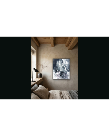 Tableau « Nymphéas Noirs » 61×50 cm Nathalie Soulet Acrylique | LEV