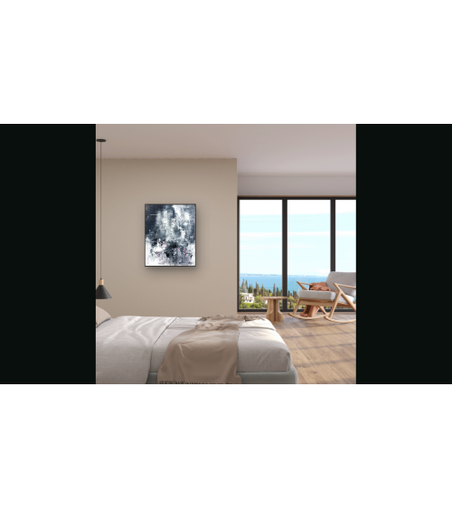 Tableau « Nymphéas Noirs » 61×50 cm Nathalie Soulet Acrylique | LEV