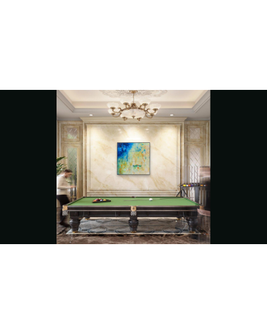 Tableau huile « Nymphéas Orangés » 50×50 cm Nathalie Soulet | LEV