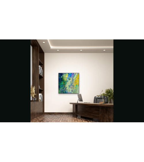 Tableau « Nymphéas d'un Jour » 60×60 cm Nathalie Soulet | LEV Arts