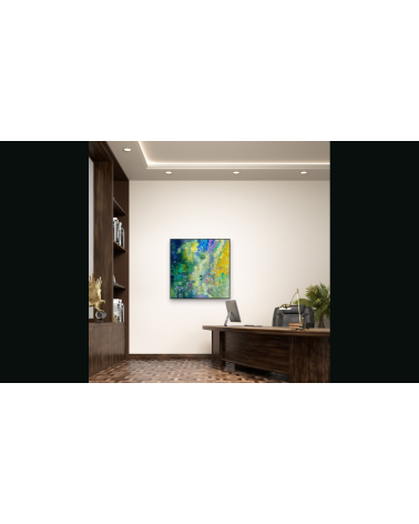 Tableau « Nymphéas d'un Jour » 60×60 cm Nathalie Soulet | LEV Arts