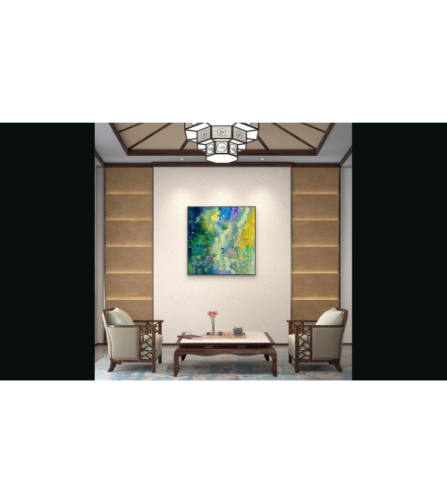 Tableau « Nymphéas d'un Jour » 60×60 cm Nathalie Soulet | LEV Arts