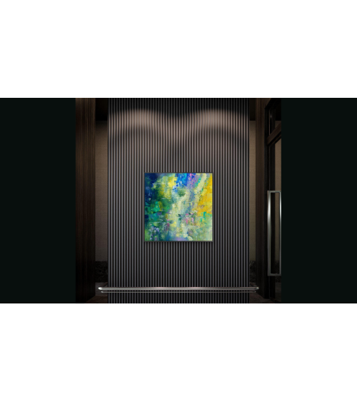 Tableau « Nymphéas d'un Jour » 60×60 cm Nathalie Soulet | LEV Arts