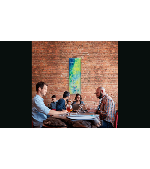 Tableau huile « Féerie sur l'Eau » 20×60 cm Nathalie Soulet | Madelein