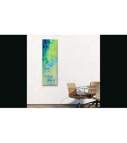 Tableau huile « Féerie sur l'Eau » 20×60 cm Nathalie Soulet | Madelein