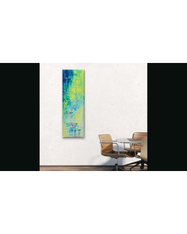 Tableau huile « Féerie sur l'Eau » 20×60 cm Nathalie Soulet | Madelein