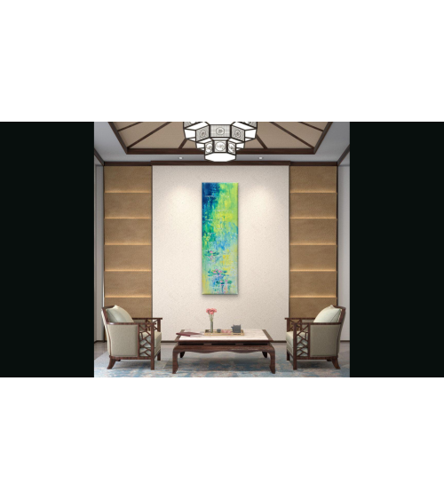 Tableau huile « Féerie sur l'Eau » 20×60 cm Nathalie Soulet | Madelein