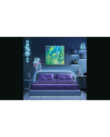 Tableau « Au Bord de l'Eau » Technique mixte 70×70 Nathalie Soulet | M