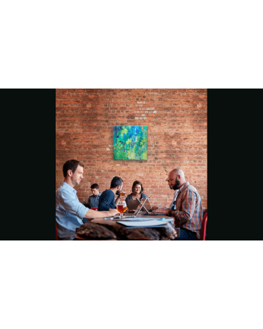 Tableau « Au Bord de l'Eau » Technique mixte 70×70 Nathalie Soulet | M